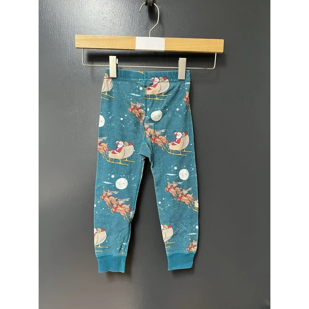 Hanna Andersson Sleigh Ride Pajama Set Christmas Organic Cotton Santa Sz 3